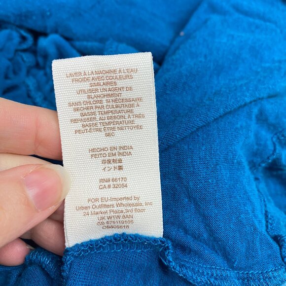 Free People Lovers Cove Mini Dress Size XS Teal Embroidered - Picture 16 of 16